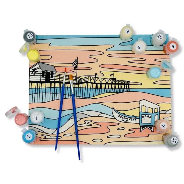 Ocean City Fishing Pier Paint by Number Kit